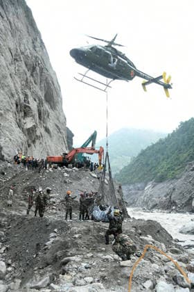 Nepalese rescue teams continued searching for survivors following the devastating glacial floods that swept through the Himalayan region. Officials said 5 bodies were recovered from a tunnel buried by debris in Nepal on September 17, 2026. More than 8,700 Nepal Army personnel have been deployed across the affected areas. A joint rescue team conducted search and recovery operations for human remains and bodies along the Matilo Trishuli River and other flood-affected waterways.  NEP2026091701 NepalesexArmy