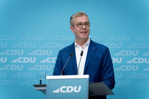 Final stretch of the election campaign, CDU, Konrad Adenauer House Berlin, Final stretch of the election campaign, CDU, Konrad Adenauer House, CDU s top candidate, Berlin, Stefan Evers Berlin Berlin GER