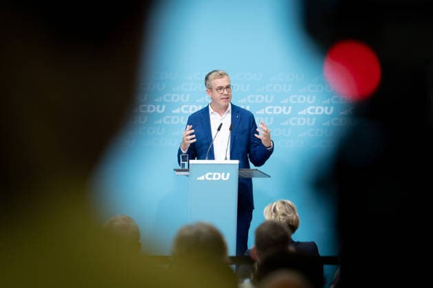 Final stretch of the election campaign, CDU, Konrad Adenauer House Berlin, Final stretch of the election campaign, CDU, Konrad Adenauer House, CDU s top candidate, Berlin, Stefan Evers Berlin Berlin GER