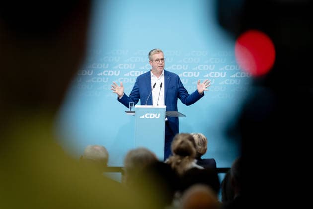 Final stretch of the election campaign, CDU, Konrad Adenauer House Berlin, Final stretch of the election campaign, CDU, Konrad Adenauer House, CDU s top candidate, Berlin, Stefan Evers Berlin Berlin GER