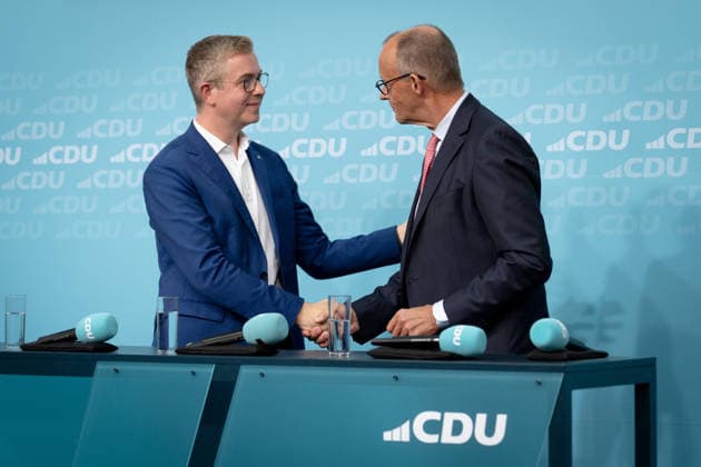 Final stretch of the election campaign, CDU, Konrad Adenauer House Berlin, Final stretch of the election campaign, CDU, Konrad Adenauer House, Federal Chancellor Friedrich Merz, CDU s leading candidate, Berlin, Stefan Evers Berlin Berlin GER