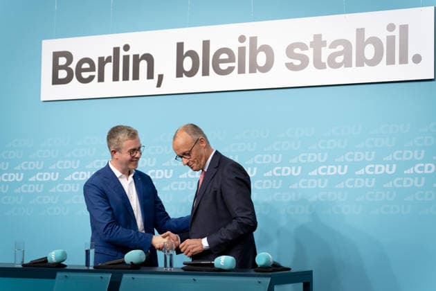 Final stretch of the election campaign, CDU, Konrad Adenauer House Berlin, Final stretch of the election campaign, CDU, Konrad Adenauer House, Federal Chancellor Friedrich Merz, CDU s leading candidate, Berlin, Stefan Evers Berlin Berlin GER