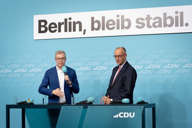 Final stretch of the election campaign, CDU, Konrad Adenauer House Berlin, Final stretch of the election campaign, CDU, Konrad Adenauer House, Federal Chancellor Friedrich Merz, CDU s leading candidate, Berlin, Stefan Evers Berlin Berlin GER