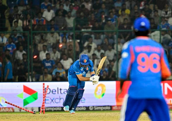 AFG vs IND, 3rd T20I New Delhi, Sep 17 (ANI): Afghanistan s Darwish Rasooli gets bowled by India s Jasprit Bumrah during the 3rd T20I at Arun Jaitley Stadium, in New Delhi on Thursday. NEW DELHI Delhi India Copyright: xANIx ANI_20260917424