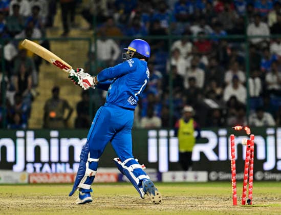 AFG vs IND, 3rd T20I New Delhi, Sep 17 (ANI): Afghanistan s Mohammad Nabi gets bowled by India s Nitish Reddy during the 3rd T20I at Arun Jaitley Stadium, in New Delhi on Thursday. NEW DELHI Delhi India Copyright: xANIx ANI_20260917436
