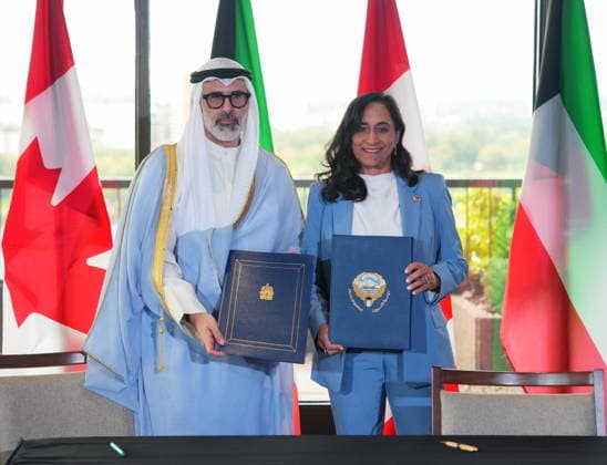 September 17, 2026, Ottawa, On, Canada: Anita Anand, Minister of Foreign Affairs, right, and Kuwaiti Foreign Minister Sheikh Jarrah Jaber Al-Ahmad Al-Sabah take part in a signing ceremony, in Ottawa, on Thursday, September 17, 2026. Ottawa Canada  - ZUMAc35_ 20260917_zaf_c35_075 Copyright: xChrisxTanouyex