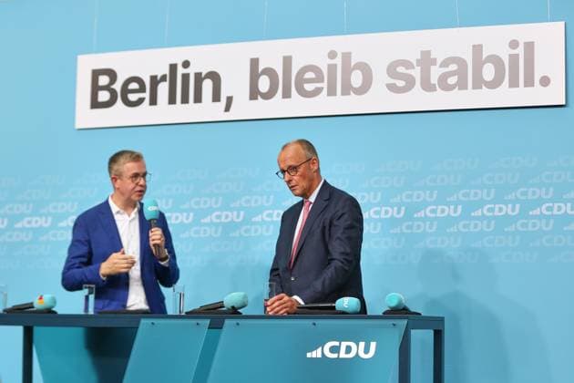 Berlin, Germany, September 17, 2026 Konrad Adenauer House CDU s Final Push in the Election Campaign CDU s Top Candidate for Berlin, Stefan Evers, and Federal Chancellor Friedrich Merz CDU Copyright: xdtsxNachrichtenagenturx dts_135256