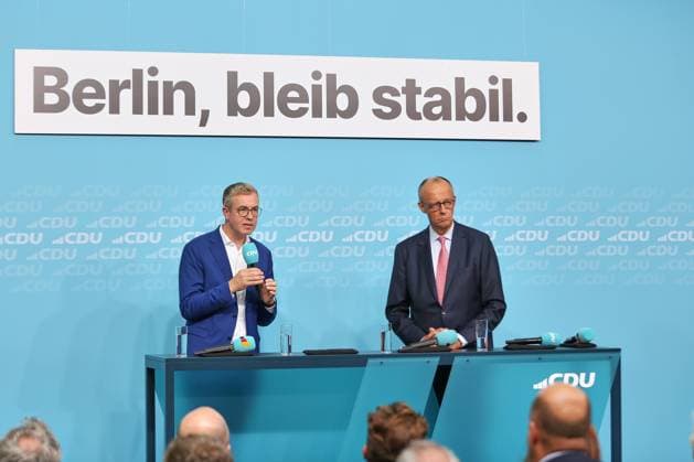 Berlin, Germany, September 17, 2026 Konrad Adenauer House CDU’s Final Push in the Election Campaign CDU’s Top Candidate for Berlin, Stefan Evers, and Federal Chancellor Friedrich Merz CDU Copyright: xdtsxNachrichtenagenturx dts_135254