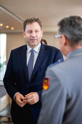 Lars Klingbeil, Federal Minister of Finance, photographed during the celebration marking the 70th anniversary of the Bundeswehr Association in Münster, September 17, 2026. Photographed on behalf of the Federal Ministry of Finance, Münster, Germany Copyright: xJulianexSonntag BMFx