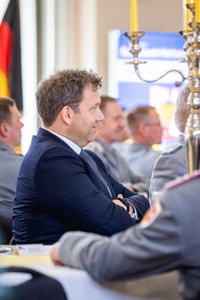 Lars Klingbeil, Federal Minister of Finance, photographed during the celebration marking the 70th anniversary of the Bundeswehr Association in Münster, September 17, 2026. Photographed on behalf of the Federal Ministry of Finance, Münster, Germany Copyright: xJulianexSonntag BMFx