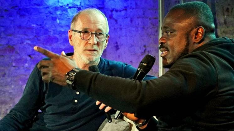 Peter Lohmeyer talks with Gerald Asamoah ** FOR EDITORIAL PURPOSES ONLY ** EDITORIAL USE ONLY ** p Peter Lohmeyer (left) and Gerald Asamoah, a former Schalke pro, will speak on Thursday, September 17, 2026, at the Kalte Halle on Bochumer Straße in Gelsenkirchen on the topic of home. The Brost Foundation Copyright: MichaelxKorte doc87n9psyf59dc8f4usz8 ,EDITORIAL USE ONLY Copyright: MichaelxKorte