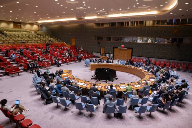 (260917) -- UNITED NATIONS, Sept. 17, 2026 -- The Security Council holds a meeting on the situation in Syria at the UN headquarters in New York, Sept. 17, 2026. UN Under-Secretary-General for Humanitarian Affairs Tom Fletcher said Thursday that continued displacement, localized insecurity, regional escalation and landmines are threatening the return of displaced Syrians. ( UN Photo Handout via Xinhua) UNITED NATIONS-SECURITY COUNCIL-MEETING-SYRIA ManuelxElias 