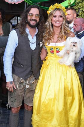 Heidi Klum, her dog Fritz, and her husband Tom Kaulitz at HEIDIFEST 2026 at the Hofbräuhaus in Munich on September 17, 2026