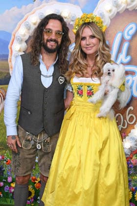 Heidi Klum, her dog Fritz, and her husband Tom Kaulitz at HEIDIFEST 2026 at the Hofbräuhaus in Munich on September 17, 2026