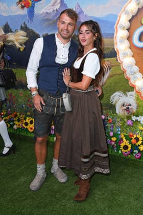 Sarah Engels with her husband Julian Engels at the HEIDIFEST 2026 at the Hofbräuhaus in Munich on September 17, 2026