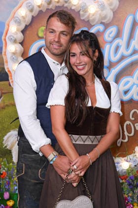Sarah Engels with her husband Julian Engels at the HEIDIFEST 2026 at the Hofbräuhaus in Munich on September 17, 2026