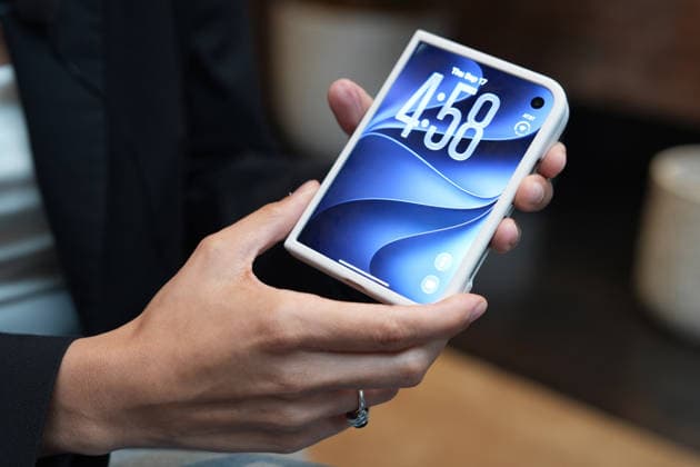 A person holds the new iPhone Duo in New York, United States, 17 September 2026. Apple made the leap into the foldable phone market with the unveiling of the iPhone Duo, a hybrid device halfway between the iPhone and the iPad with which the tech giant seeks to redefine mobile productivity and multimedia consumption, albeit with a significant barrier to entry: a starting price of $1,999 that increases significantly in international markets. iPhone Duo, a $2,000 hybrid between phone and iPad focused on productivity !ACHTUNG: NUR REDAKTIONELLE NUTZUNG!  Copyright: xAngelxColmenaresx AME8487 20260917-55021432104_1
