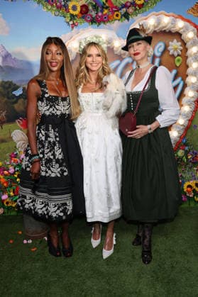 Naomi Campbell, Heidi Klum, and Nadja Auermann upon arrival at the RTL TV show HeidiFest by Heidi Klum at the Hofbräuhaus in Munich, September 17, 2026 Foto:xK.xKriegerx xFuturexImagex heidifest_6837