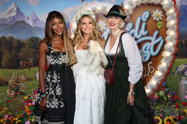 Naomi Campbell, Heidi Klum, and Nadja Auermann upon arrival at the RTL TV show HeidiFest by Heidi Klum at the Hofbräuhaus in Munich, September 17, 2026 Foto:xK.xKriegerx xFuturexImagex heidifest_6839