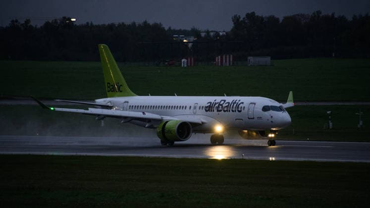 airBaltic files for bankruptcy protection VILNIUS, LITHUANIA - SEPTEMBER 17: An airBaltic aircraft is seen as the Latvia-based airline files for restructuring under Chapter 11 bankruptcy protection in the United States amid rising fuel costs and liquidity pressures, in Vilnius, Lithuania, on September 17, 2026. Yauhen Yerchak Anadolu Vilnius Lithuania. Editorial use only. Please get in touch for any other usage.  Copyright: x2026xAnadoluxYauhenxYerchakx