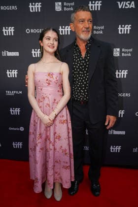 2026 Toronto International Film Festival - ˜Up Against It™ Premiere (L-R) Eden Hamilton and Antonio Banderas attend the red carpet for ˜Up Against It™ premiere during the 2026 Toronto International Film Festival (TIFF) at Roy Thomson Hall. on September 17, 2026 in Toronto, Canada. (Photo by Leonardo Ramirez Eyepix Group) Copyright: xLeonardoxRamirez xEyepixxGroupx LR17092026-00927