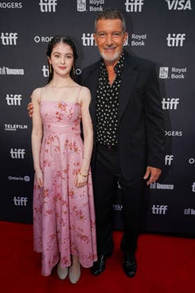 2026 Toronto International Film Festival - ˜Up Against It™ Premiere (L-R) Eden Hamilton and Antonio Banderas attend the red carpet for ˜Up Against It™ premiere during the 2026 Toronto International Film Festival (TIFF) at Roy Thomson Hall. on September 17, 2026 in Toronto, Canada. (Photo by Leonardo Ramirez Eyepix Group) Copyright: xLeonardoxRamirez xEyepixxGroupx LR17092026-00948