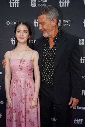 2026 Toronto International Film Festival - ˜Up Against It™ Premiere (L-R) Eden Hamilton and Antonio Banderas attend the red carpet for ˜Up Against It™ premiere during the 2026 Toronto International Film Festival (TIFF) at Roy Thomson Hall. on September 17, 2026 in Toronto, Canada. (Photo by Leonardo Ramirez Eyepix Group) Copyright: xLeonardoxRamirez xEyepixxGroupx LR17092026-00951