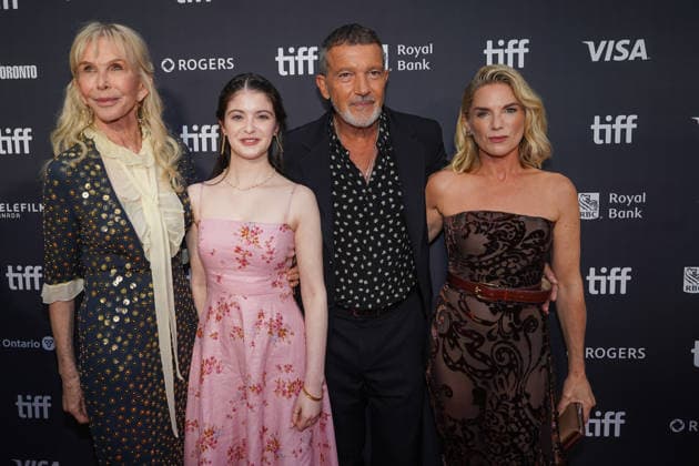 2026 Toronto International Film Festival - ˜Up Against It™ Premiere (L-R) Trudie Styler, Eden Hamilton, Antonio Banderas and Eva Birthistle attend the red carpet for ˜Up Against It™ premiere during the 2026 Toronto International Film Festival (TIFF) at Roy Thomson Hall. on September 17, 2026 in Toronto, Canada. (Photo by Leonardo Ramirez Eyepix Group) Copyright: xLeonardoxRamirez xEyepixxGroupx LR17092026-00969
