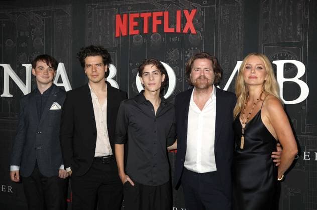 September 17, 2026, New York, New York, USA: Actors DAVID WEBSTER, GUS HALPER, JACOB TREMBLAY, ANNABELLEÃäWALLIS seen wearing a dress by Ulla Johnson and director JANUS METZ at the Netflix New York Special Screening of Unabomber held at Metrograph. New York USA  - ZUMAk03_ 20260917_zaf_k03_078 Copyright: xNancyxKaszermanx