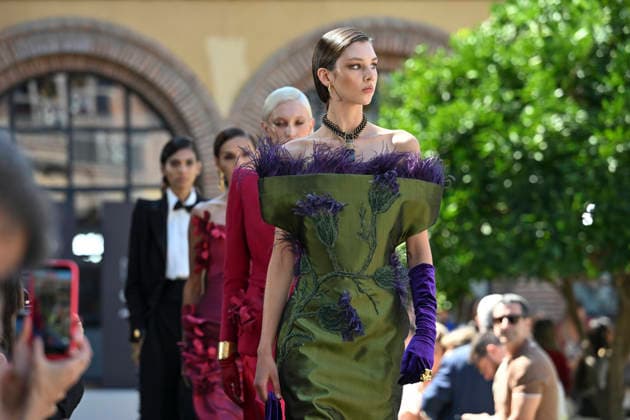 September 17, 2026, Madrid, Spain: A model parades with Malone design during the Mercedes Benz Fashion Week Madrid at Cibeles Palace in Madrid. Madrid Spain  - ZUMAs197 20260917_aaa_s197_201 Copyright: xAtilanoxGarciax