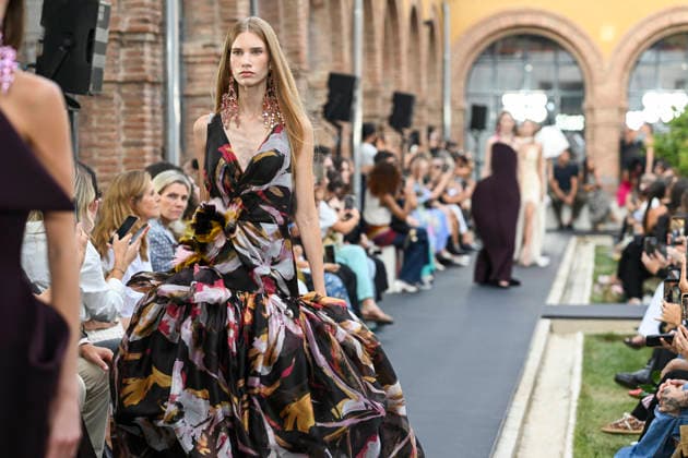 September 17, 2026, Madrid, Spain: A model parades with Isabel Sanchis design during the Mercedes Benz Fashion Week Madrid at Cibeles Palace in Madrid. Madrid Spain  - ZUMAs197 20260917_aaa_s197_265 Copyright: xAtilanoxGarciax
