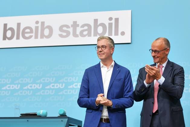 Berlin, Germany, September 17, 2026 Konrad Adenauer House CDU Election Campaign Final Push CDU s Top Candidate for Berlin, Stefan Evers, and Federal Chancellor Friedrich Merz CDU Copyright: xdtsxNachrichtenagenturx dts_135262