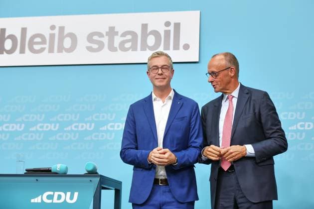 Berlin, Germany, September 17, 2026 Konrad Adenauer House CDU Election Campaign Final Push CDU s Top Candidate for Berlin, Stefan Evers, and Federal Chancellor Friedrich Merz CDU Copyright: xdtsxNachrichtenagenturx dts_135265