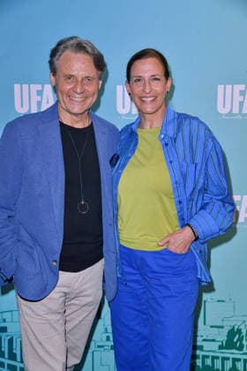 UFA Back in Berlin Reception: Wolfgang Bahro and Ulrike Frank on the blue carpet at the UFA Back in Berlin reception at BE YOND OFFICE in Berlin on September 17, 2026 Copyright: xEventpressxBerndtx