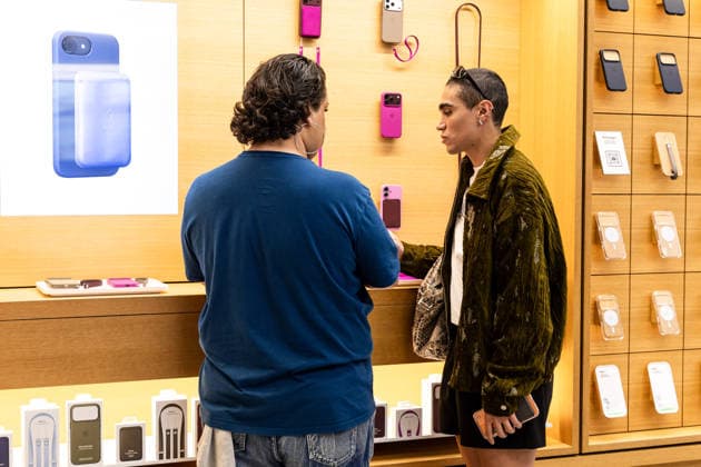 Apple Launches Its New Products Several people view the new iPhone models at the Apple Store in Puerta del Sol on September 18, 2026, in Madrid, Spain. Apple is unveiling its new line of smartphones today iPhone 18, Apple Watch Series 12, Apple Watch Ultra 4, and AirPods. Apple is also releasing its first foldable iPhone, the iPhone Duo. SEPTEMBER 18, 2026 Carlos Lujá Madrid, Spain  Copyright: xCarlosxLujanx 7782670