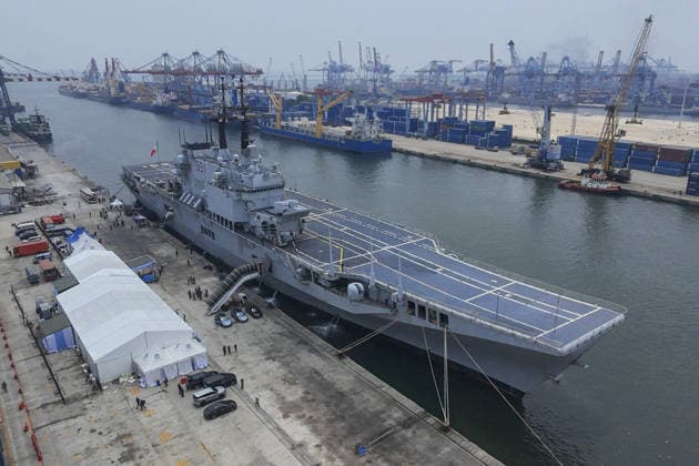 Indonesia s first aircraft carrier JAKARTA, INDONESIA - SEPTEMBER 18 : A former Italian Navy aircraft carrier, ITS Giuseppe Garibaldi, arrives at Pier 107 of Tanjung Priok port in Jakarta, Indonesia, on September 18, 2026. The through-deck aviation cruiser class ITS Giuseppe Garibaldi will be Indonesia’s first aircraft carrier, was donated by the Italian government to Indonesia and arrived after sailing for 25 days from Italy. Indonesia plans to use the vessel primarily for military operations other than war, including disaster response and humanitarian assistance, as part of efforts to strengthen and modernize the Indonesian Navy s integrated fleet weapons system. Agoes Rudianto Anadolu Jakarta Indonesia. Editorial use only. Please get i  Copyright: x2026xAnadoluxAgoesxRudiantox