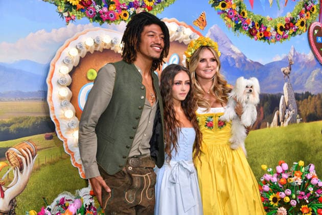 Heidi Klum with her daughter Leni Klum and son Henry Samuel 2 at HeidiFest by Heidi Klum, a pre-Oktoberfest event hosted by RTL at the Hofbräuhaus in Munich on September 17, 2026