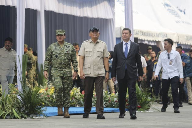 Indonesia s first aircraft carrier JAKARTA, INDONESIA - SEPTEMBER 18 : Indonesian Defence Minister Sjafrie Sjamsoeddin (center) is seen as former Italian Navy aircraft carrier, ITS Giuseppe Garibaldi, arrives at Pier 107 of Tanjung Priok port in Jakarta, Indonesia, on September 18, 2026. The through-deck aviation cruiser class ITS Giuseppe Garibaldi will be Indonesia’s first aircraft carrier, was donated by the Italian government to Indonesia and arrived after sailing for 25 days from Italy. Indonesia plans to use the vessel primarily for military operations other than war, including disaster response and humanitarian assistance, as part of efforts to strengthen and modernize the Indonesian Navy s integrated fleet weapons system. Agoes Rud  Copyright: x2026xAnadoluxAgoesxRudiantox