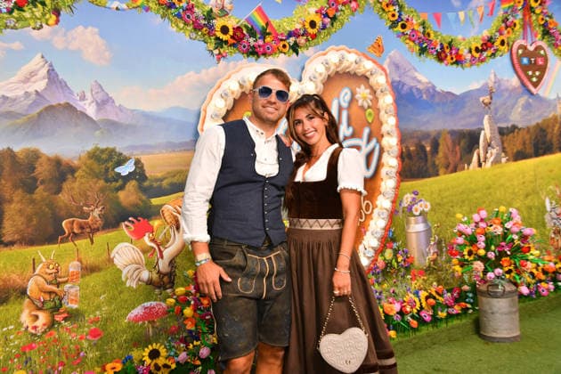 Sarah Engel with Boyfriend 2 at HeidiFest by Heidi Klum, a pre-Oktoberfest event hosted by RTL at the Hofbräuhaus in Munich on September 17, 2026