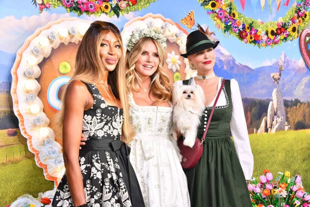 Naomi Campbell, Heidi Klum, and Katja Auermann at HeidiFest by Heidi Klum, a pre-Oktoberfest event on RTL at the Hofbräuhaus in Munich on September 17, 2026