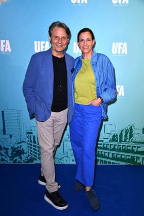 Wolfgang Bahro and Ulrike Frank at the UFA Back reception at BE YOND OFFICE in Berlin on September 17, 2026