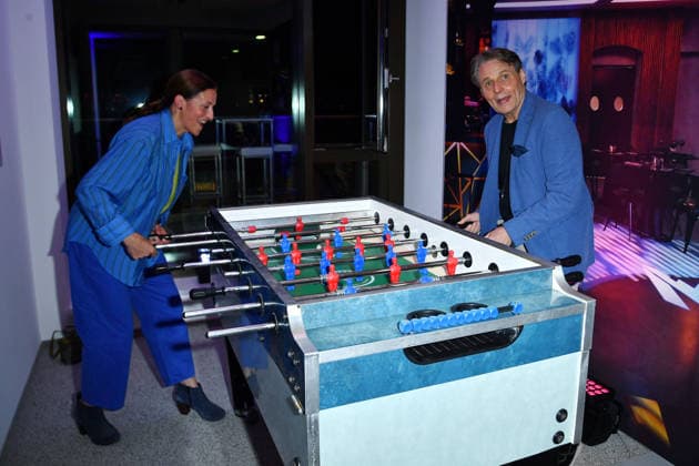 Wolfgang Bahro and Ulrike Frank at the UFA Back reception at BE YOND OFFICE in Berlin on September 17, 2026