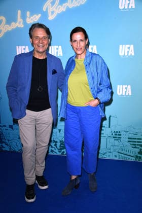 Wolfgang Bahro and Ulrike Frank at the UFA Back reception at BE YOND OFFICE in Berlin on September 17, 2026