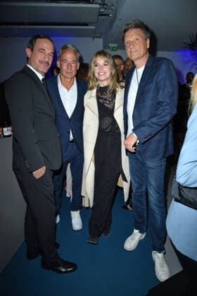 Soenke Moehring, Marco Girnth, Ina Paule Klink, and Roland Suso Richter at the UFA Back reception at BE YOND OFFICE in Berlin on September 17, 2026