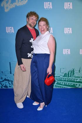 Knud Riepen and Gisa Flake at the UFA Back reception at the BE YOND OFFICE in Berlin on September 17, 2026