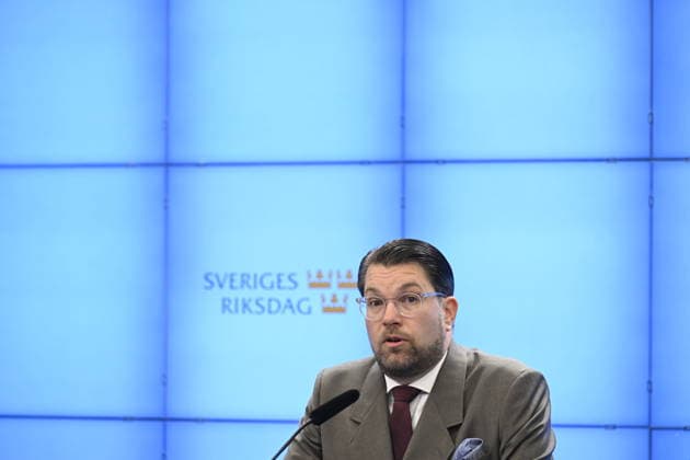 STOCKHOLM, SWEDEN 20260918 Jimmie Akesson of the Sweden Democrats (SD) comments on the election results during a press conference at the Riksdag STOCKHOLM SWEDEN x10070x  Copyright: xJessicaxGow TTx AKESSON VALRESULTATET aJjv1pmLXfc