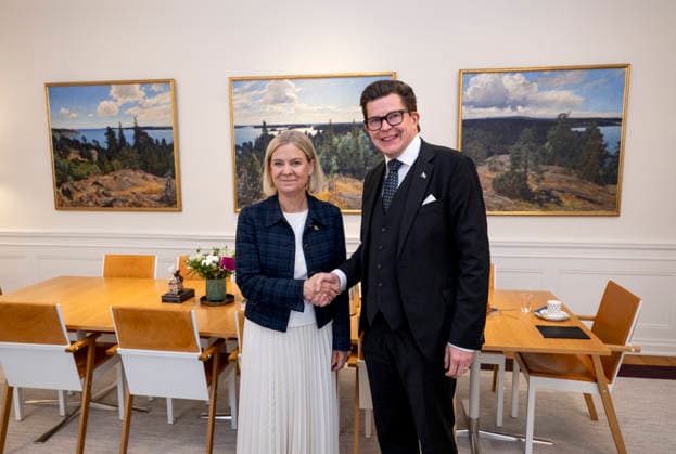 STOCKHOLM, SWEDEN 20260918 Speaker of the Riksdag Andreas Norlén meets with Social Democratic Party leader Magdalena Andersson (S) for talks as the process of nominating a new prime minister begins STOCKHOLM SWEDEN x10430x  Copyright: xChristinexOlsson TTx TALMANSRUNDOR PQn7FQ8tQEc