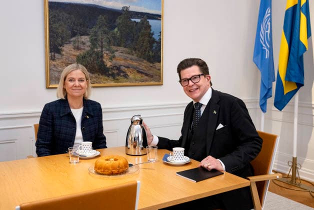 STOCKHOLM, SWEDEN 20260918 Speaker of the Riksdag Andreas Norlén meets with Social Democratic Party leader Magdalena Andersson (S) for talks as the process of nominating a new prime minister begins STOCKHOLM SWEDEN x10430x  Copyright: xChristinexOlsson TTx TALMANSRUNDOR A067nqYGDoA