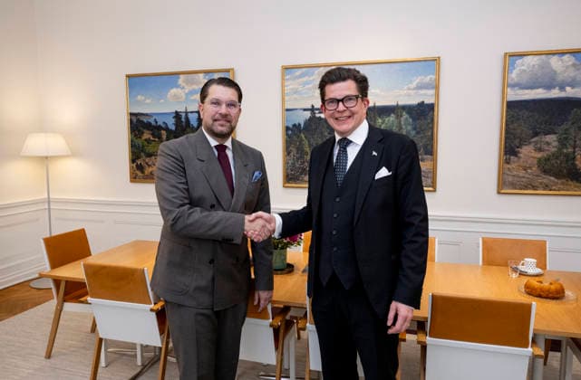 STOCKHOLM, SWEDEN 20260918 Speaker of the Riksdag Andreas Norlén meets with Sweden Democrats party leader Jimmie Åkesson (SD) for talks as the process of nominating a new prime minister begins STOCKHOLM SWEDEN x10430x  Copyright: xChristinexOlsson TTx TALMANSRUNDOR itRLDYyDmuc