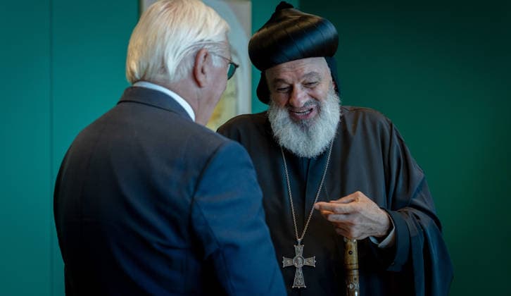 Ignatius Aphrem II, Patriarch of the Syriac Orthodox Church, Federal President Frank-Walter Steinmeier, Berlin, Official Residence at Spreebogen, Federal President Frank-Walter Steinmeier, Ignatius Aphrem II, Patriarch of the Syriac Orthodox Church of Antioch, Berlin, Berlin, GER